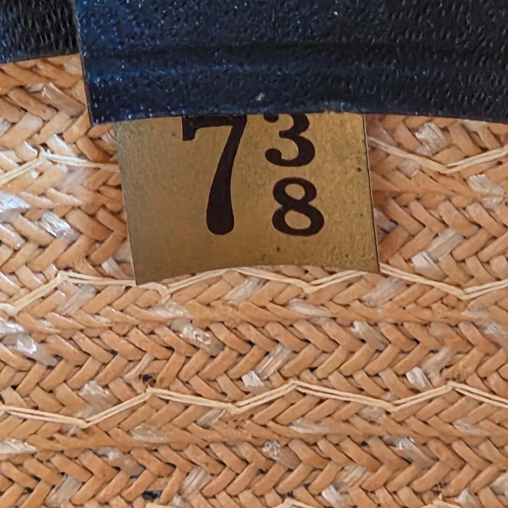 Vintage Straw Cowboy Hat 7 3/8 Natural Tan Woven Western Cattleman Crease